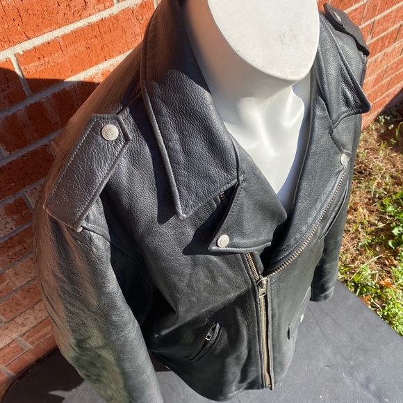 Polo Ralph Lauren Leather Jacket Embroidered Big Logo Xl black - Picture 4 of 8